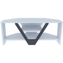 Decorotika Karin 2 Sheld Black and White Modern Corner TV Unit - Size: 36.8 x 90 x 35cm - Multi - Wilko - thumbnail 3