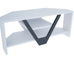Decorotika Karin 2 Sheld Black and White Modern Corner TV Unit - Size: 36.8 x 90 x 35cm - Multi - Wilko - thumbnail 6