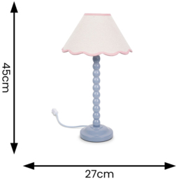 ValueLights Bobbins Pink Scallop Shade Powder Blue LED Table Lamp - Size: 45 x 27 x 27cm - Wilko - thumbnail 7