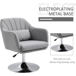 Portland Grey Height Adjustable Vanity Swivel Armchair - Size: Single - Wilko - thumbnail 4