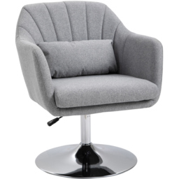 Portland Grey Height Adjustable Vanity Swivel Armchair - Size: Single - Wilko - thumbnail 3