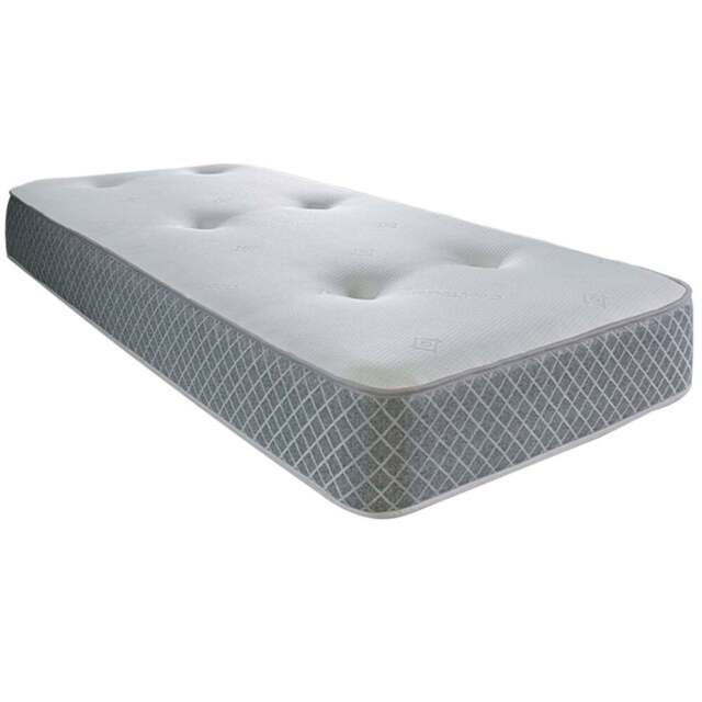 Starlight Beds Single Tufted Hybrid Memory Foam and Spring Mattress - Grey - Wilko - image 1