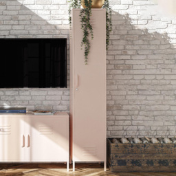 Dorel Mission District Single Door Pink Storage Cabinet - Size: 185 x 38 x 40cm - Wilko