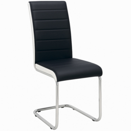 Portland 4 Seater Faux Leather Marble Effect Tabletop Dining Set Black and Chrome - Wilko - thumbnail 3