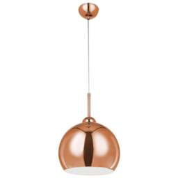 Premier Housewares Copper Finish Pendant Light - Size: 24 x 24 x 120cm - Gold - Wilko
