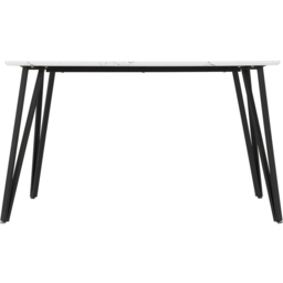 Seconique Marlow 4 Seater Dining Table White Marble Effect - Wilko - thumbnail 4