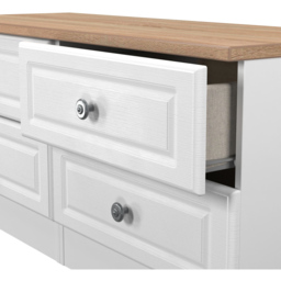 Crowndale Norfolk 4 Drawer White Ash and Bardolino Oak Bed Box Ready Assembled - White Ash & Bardolino Oak - Wilko - thumbnail 6
