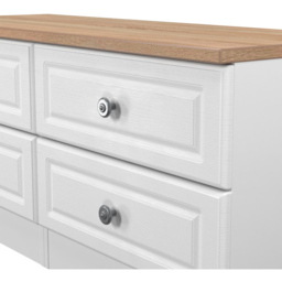 Crowndale Norfolk 4 Drawer White Ash and Bardolino Oak Bed Box Ready Assembled - White Ash & Bardolino Oak - Wilko - thumbnail 7