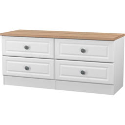 Crowndale Norfolk 4 Drawer White Ash and Bardolino Oak Bed Box Ready Assembled - White Ash & Bardolino Oak - Wilko - thumbnail 4