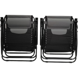 Samuel Alexander Grey and Black Multi-Position Chair Lounger Set of 2 - Size: 1 Seater - Wilko - thumbnail 4