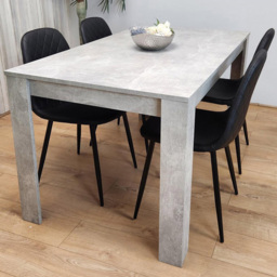 Kosy Koala 4 Seater Faux Leather Gem Pattern Dining Set Stone Grey Effect and Black - Multi - Portland - Wilko