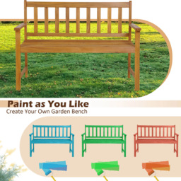 Costway 2 Seater Wooden Patio Bench with Armrests - n/a - Wilko - thumbnail 7