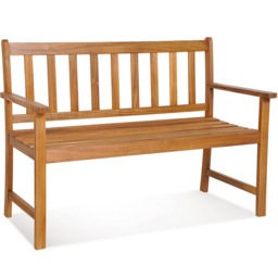 Costway 2 Seater Wooden Patio Bench with Armrests - n/a - Wilko - thumbnail 3