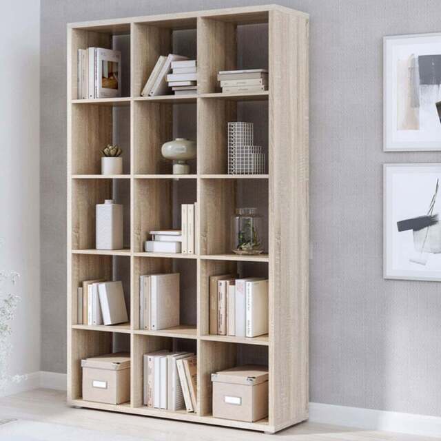 Florence Mauro 15 Shelf Sonoma Oak Bookshelf - Brown - Wilko - image 1