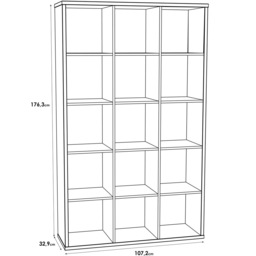 Florence Mauro 15 Shelf Sonoma Oak Bookshelf - Brown - Wilko - thumbnail 7