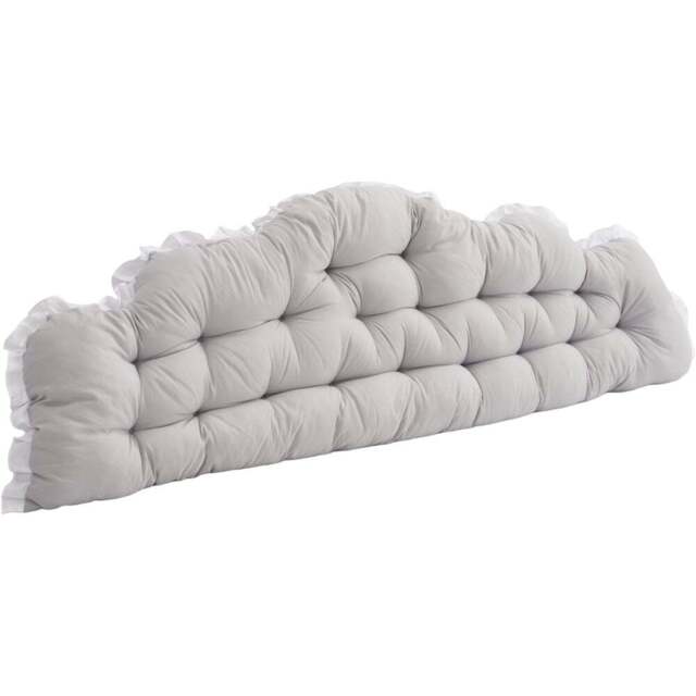 Living and Home Light Grey Cloud Shaped Ruffle Soft Headboard Pillow 75 x 180cm - Size: 75 x 180 x 10cm - Wilko - image 1