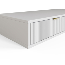 GFW Sienna 2 Drawer White Ribbed Wall Mounted Dressing Table - Size: 15 x 100 x 40cm - Wilko - thumbnail 7