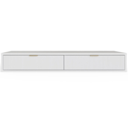GFW Sienna 2 Drawer White Ribbed Wall Mounted Dressing Table - Size: 15 x 100 x 40cm - Wilko - thumbnail 5
