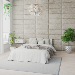 Aspire EasyMount Pearl Mirazzi Velvet Upholstered Wall Mounted Headboard Panels 8 Pack - Cream - Aspire Beds - Wilko - thumbnail 3