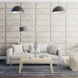 Aspire EasyMount Pearl Mirazzi Velvet Upholstered Wall Mounted Headboard Panels 8 Pack - Cream - Aspire Beds - Wilko - thumbnail 4