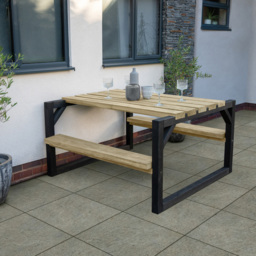 Forest Garden 4 Seater Colour Block Picnic Bench - Green - Wilko - thumbnail 7
