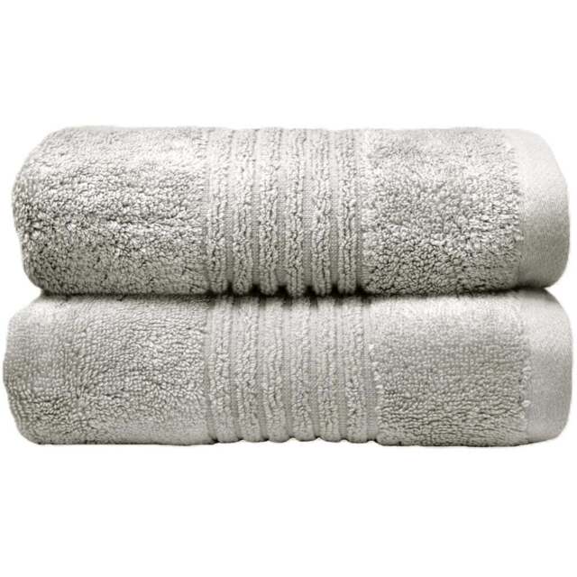 Misona Ultra Soft Bamboo Silver Hand Towel 2 Pack - Size: 50 x 90cm - Wilko - image 1