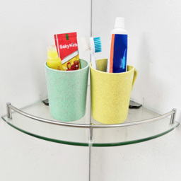 Living And Home Silver Wall Mounted Corner Shelf - Size: 5 x 20 x 20cm - Wilko - thumbnail 5