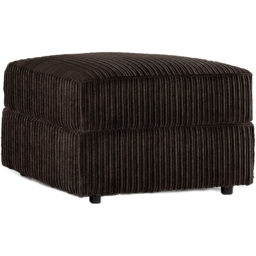 Portland Luxor Chocolate Jumbo Cord Footstool - Brown - Wilko - thumbnail 3