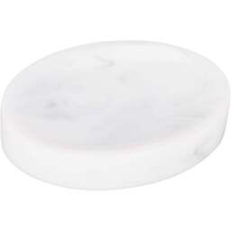 Attica White Marble Effect Soap Dish - Size: 9.3 x 2.2 x 9.3 cm - Wilko