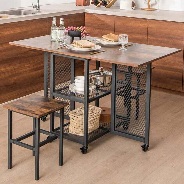 Costway 2 Seater Extending Dining Set - Brown - Wilko - image 1