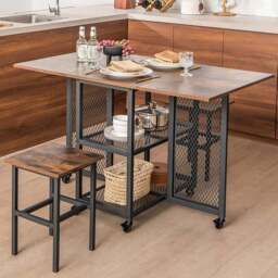 Costway 2 Seater Extending Dining Set - Brown - Wilko
