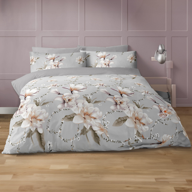 Bellissimo Anemone Double Grey Floral Duvet Set - Wilko - image 1