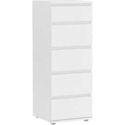 Florence 5 Drawer White Narrow Chest of Drawers - Furniture to Go - Wilko - thumbnail 3