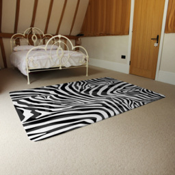 Benjamin Tate Design Faux Wool Extra Large Animal Print Rug 230 x 160cm - Size: 230 x 160 x 1cm - Black - Wilko - thumbnail 4