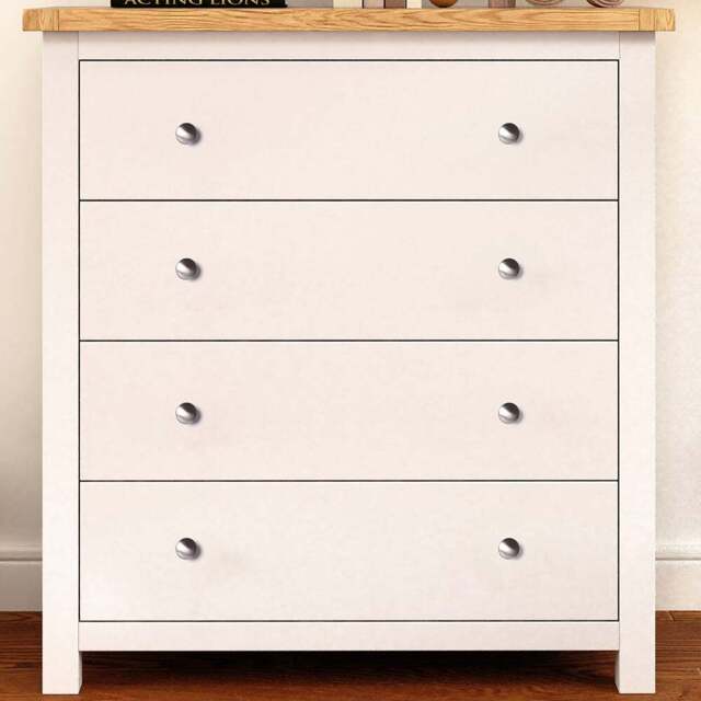 Maggiori 4 Drawer Off White Chest of Drawers with Chrome Knobs - Wilko - image 1