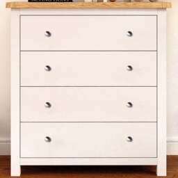 Maggiori 4 Drawer Off White Chest of Drawers with Chrome Knobs - Wilko - thumbnail 1