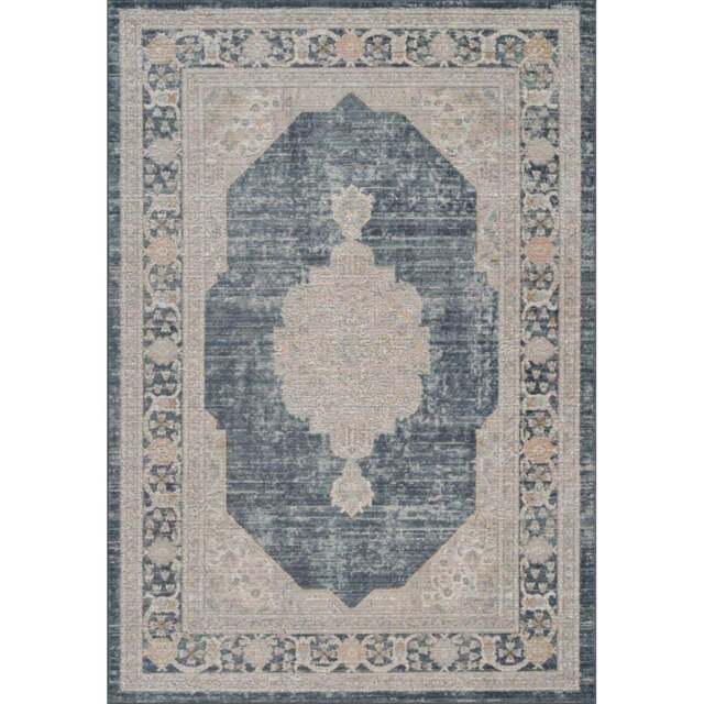 Desire Rugs Maia Navy Orchid Floral Non Slip Rug 160 x 240cm - Blue - Wilko - image 1