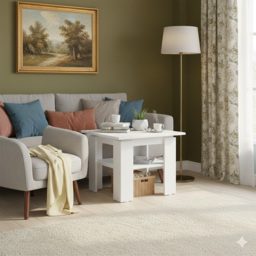 Shefa Line Element 550 Single Shelf White Coffee Table - Size: 43 x 55 x 55cm - Wilko - thumbnail 5