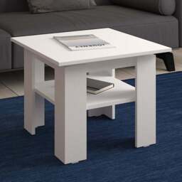 Shefa Line Element 550 Single Shelf White Coffee Table - Size: 43 x 55 x 55cm - Wilko