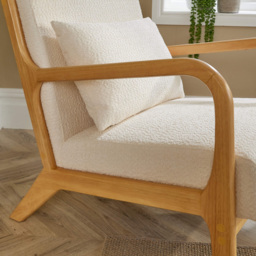 Home Source Nova Cream Boucle Armchair - Size: Single - Wilko - thumbnail 4
