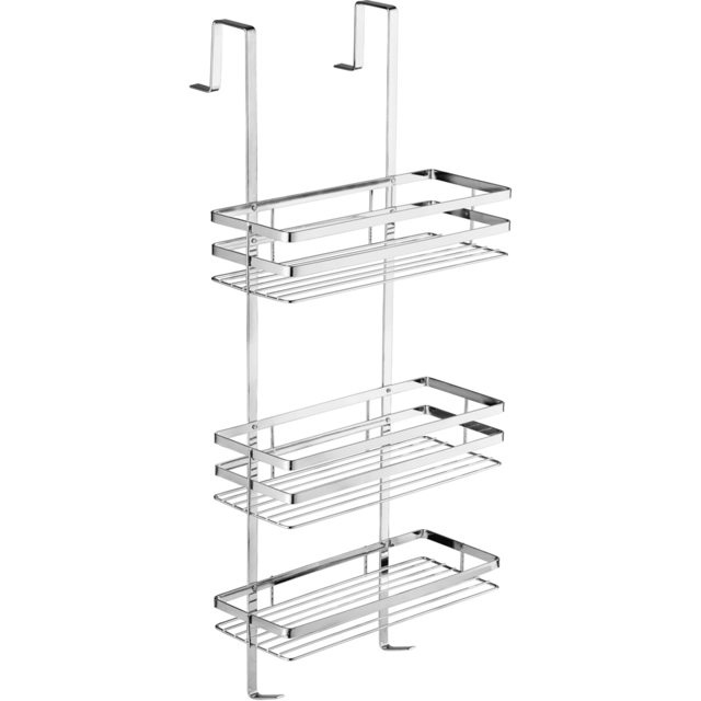 tectake 3 Shelf Hanging Shower Caddy - Size: 80 x 21 x 30cm - Silver - Wilko - image 1