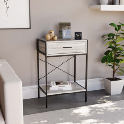 VIDA DESIGNS Brooklyn Single Drawer Grey Rustic Industrial Console Table - Size: 34 x 50 x 74cm - Wilko - thumbnail 6