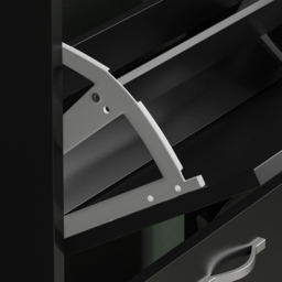 Vida Designs 3 Drawer Black Shoe Cabinet - Size: 24 x 60 x 118cm - Wilko - thumbnail 4