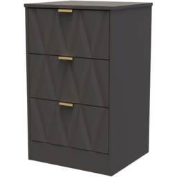 Crowndale Las Vegas 3 Drawer Graphite Bedside Table Ready Assembled - Grey - Wilko - thumbnail 3