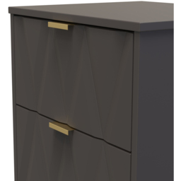 Crowndale Las Vegas 3 Drawer Graphite Bedside Table Ready Assembled - Grey - Wilko - thumbnail 6