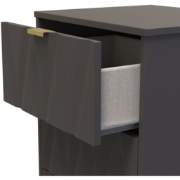 Crowndale Las Vegas 3 Drawer Graphite Bedside Table Ready Assembled - Grey - Wilko - thumbnail 7