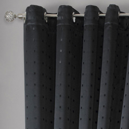 wilko Madison Black Ring Top Curtains 229 x 274cm - Size: W 229 x D 274cm - Alan Symonds & Co - thumbnail 3
