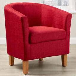 Home Source Bedford Red Padded Tub Chair - Size: Single - Wilko