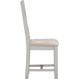 Seconique Windsor Sey of 2 Pebble Grey and Oat Fabric Cross Back Dining Chair - Size: Set of 2 - Pebble Grey/Oat Fabric - Wilko - thumbnail 6