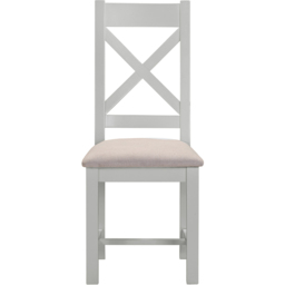 Seconique Windsor Sey of 2 Pebble Grey and Oat Fabric Cross Back Dining Chair - Size: Set of 2 - Pebble Grey/Oat Fabric - Wilko - thumbnail 4